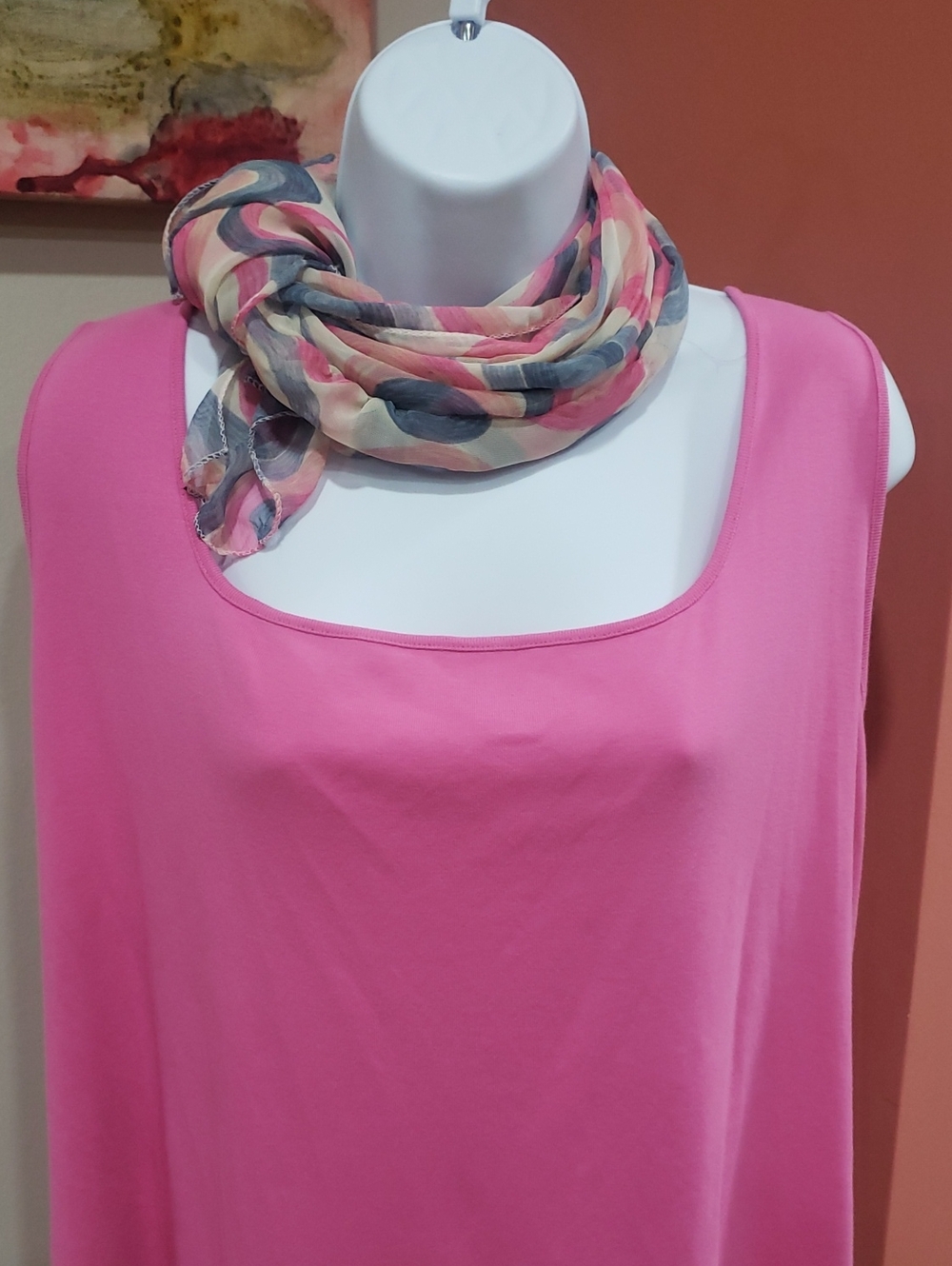 Sigrid Olsen Sport Seamless Bandeau - Bright Pink Sleeveless Top, 3X - Picture 3 of 10
